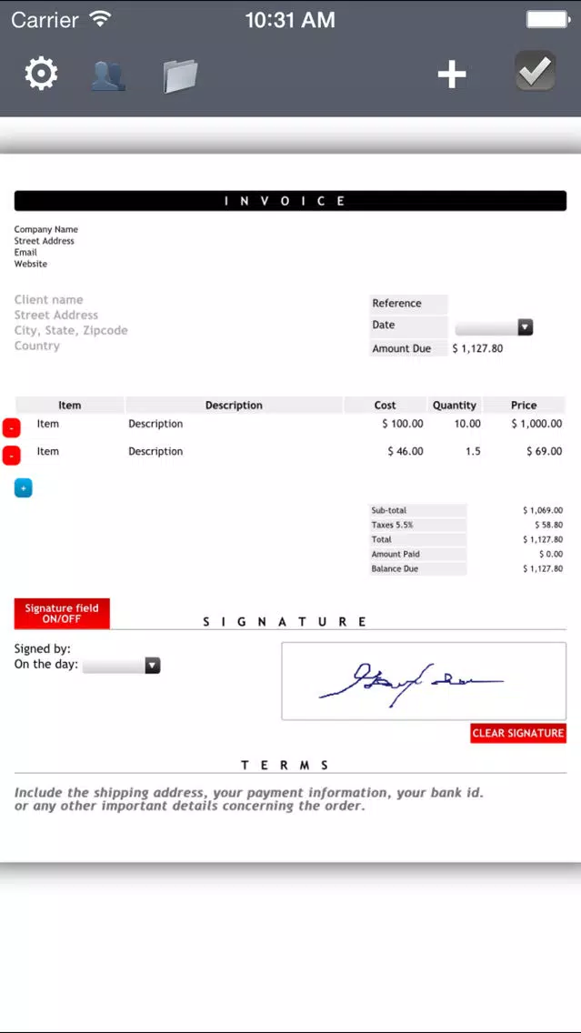 Скриншоты Invoice Maker Plus | Create, Send, Print PDF files