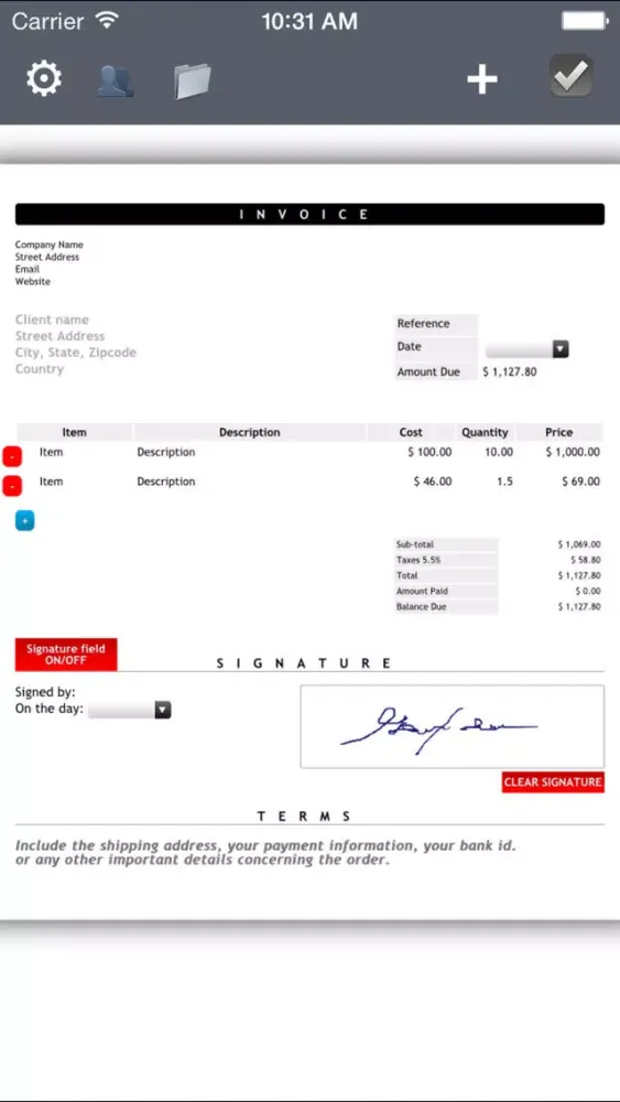 Invoice Maker Plus | Create, Send, Print PDF files スクリーンショット