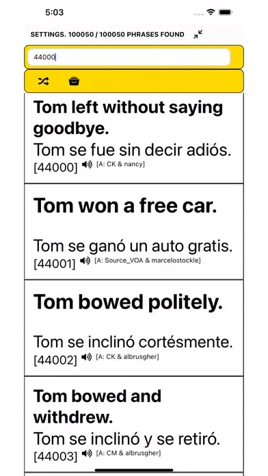 Speak Spanish: 100,000 Phrases Screenshots