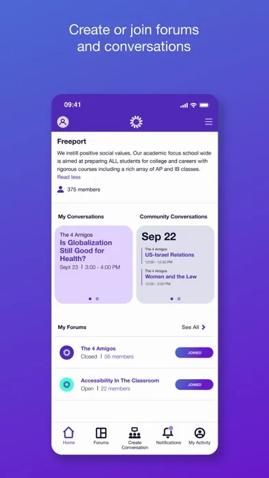 Fora: The Social Dialogue App Screenshots