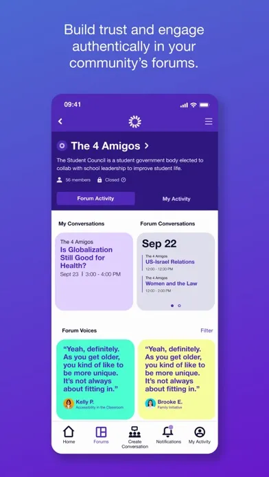 Fora: The Social Dialogue App Screenshots