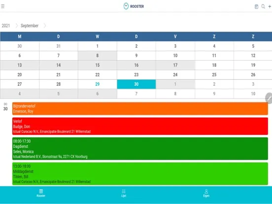Captures d'écran de mijnDienstrooster App iPad 