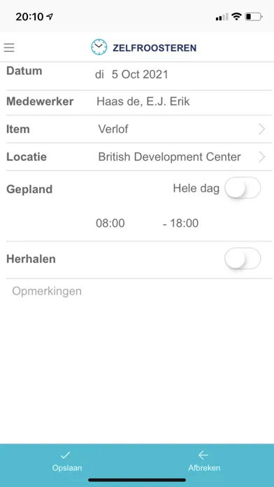 Captures d'écran de mijnDienstrooster App