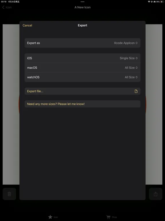Ảnh chụp màn hình của IconShop 2023 iPad 