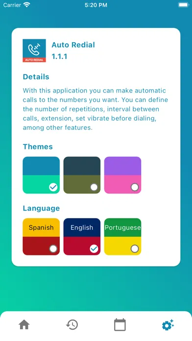 ภาพหน้าจอของ Auto Redial App