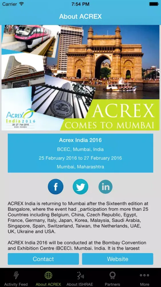 Zrzuty ekranu ACREX India 2016