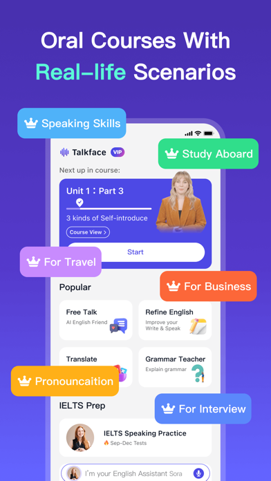 IELTS English Tutor Talkface スクリーンショット