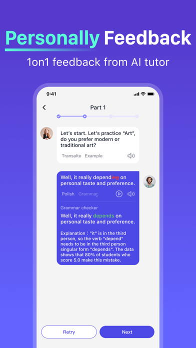 IELTS English Tutor Talkface スクリーンショット