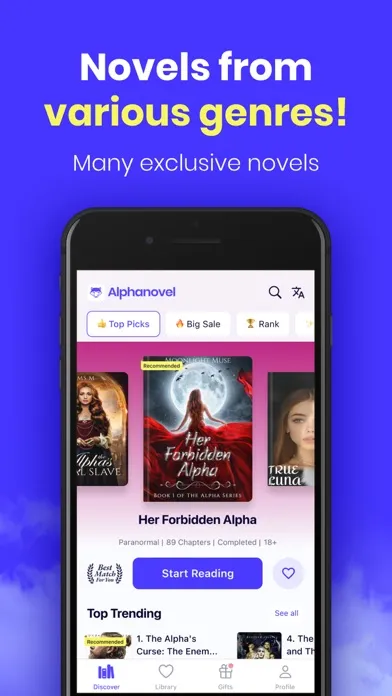 Captures d'écran de AlphaNovel - Novels & Stories