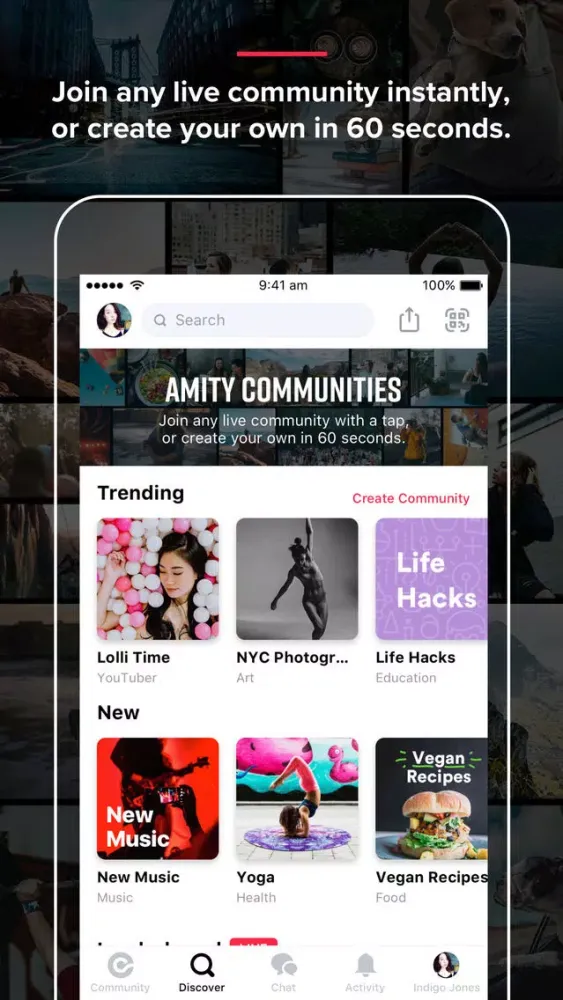 Tangkapan skrin Amity: Live Communities