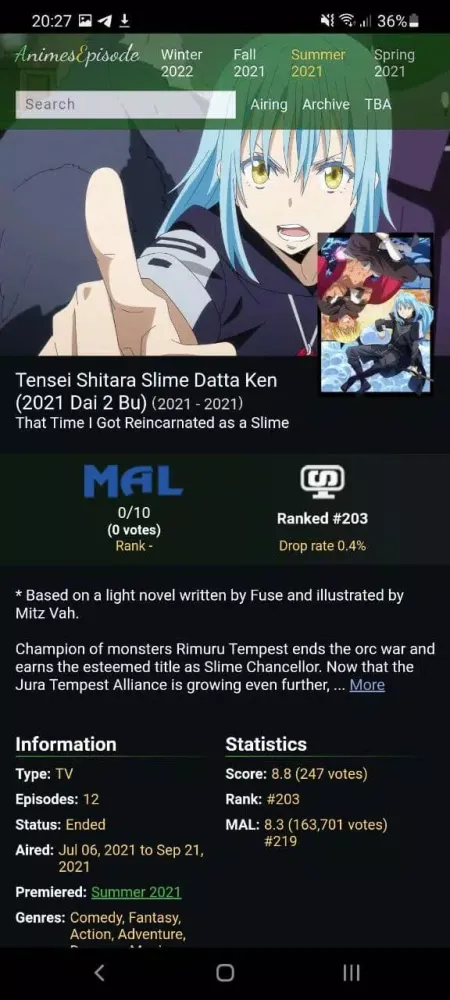 AE - Anime charts & air dates Ekran Görüntüleri
