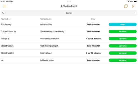 JH Uren registratie iPad 應用截圖