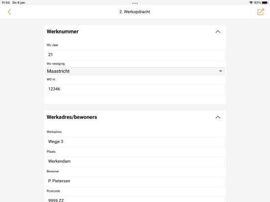 JH Uren registratie iPad 應用截圖