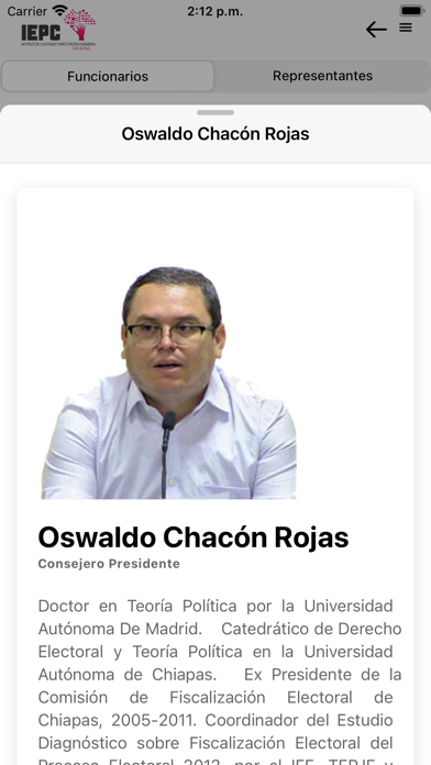 ภาพหน้าจอของ IEPC Chiapas App