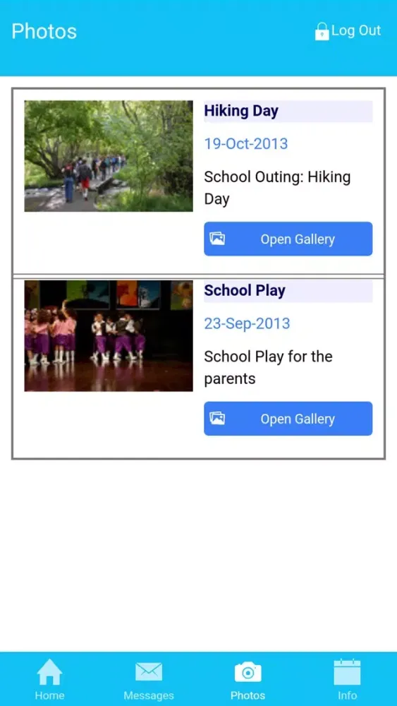 Capturas de tela do SmartSchool Parents