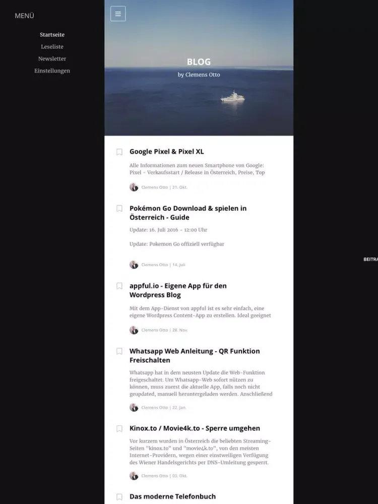 BLOG - Clemens Otto iPad  Screenshots