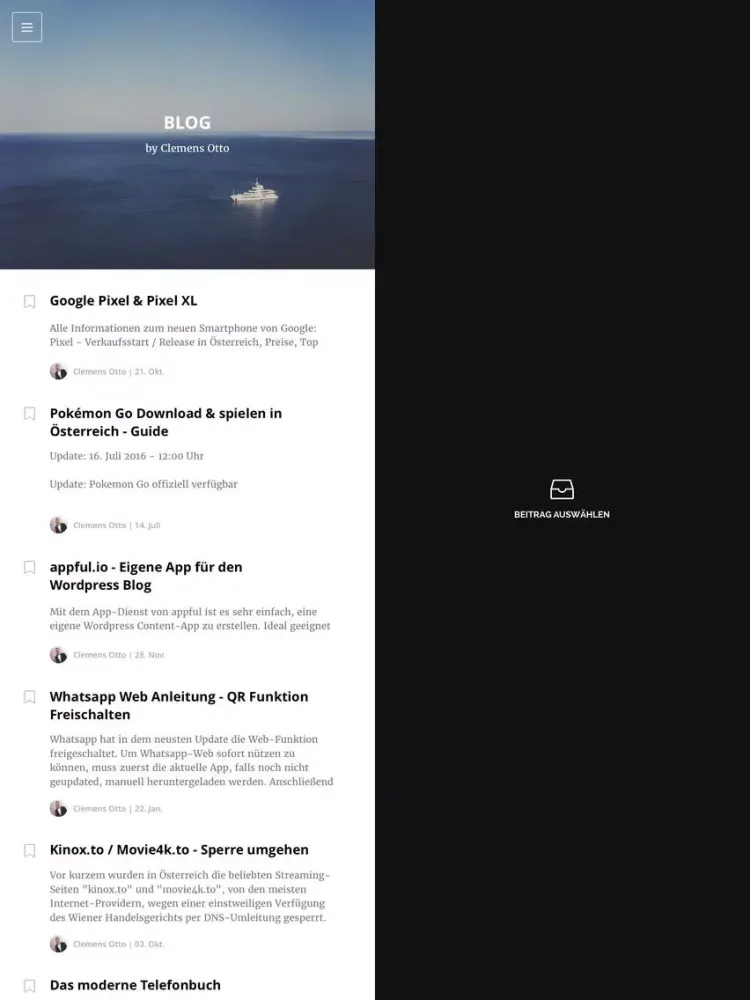 BLOG - Clemens Otto iPad  Screenshots