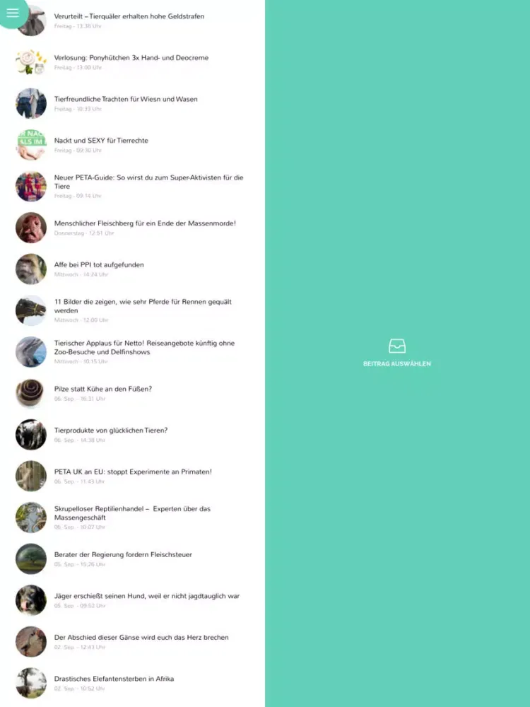 VeganBlog iPad  स्क्रीनशॉट