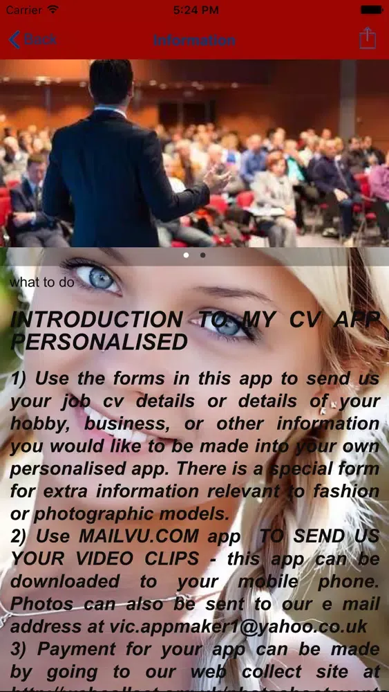 Ảnh chụp màn hình của CV App Personalized