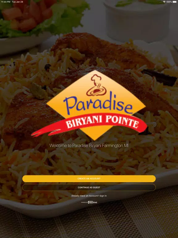 Paradise Biryani Michigan iPad 应用截图