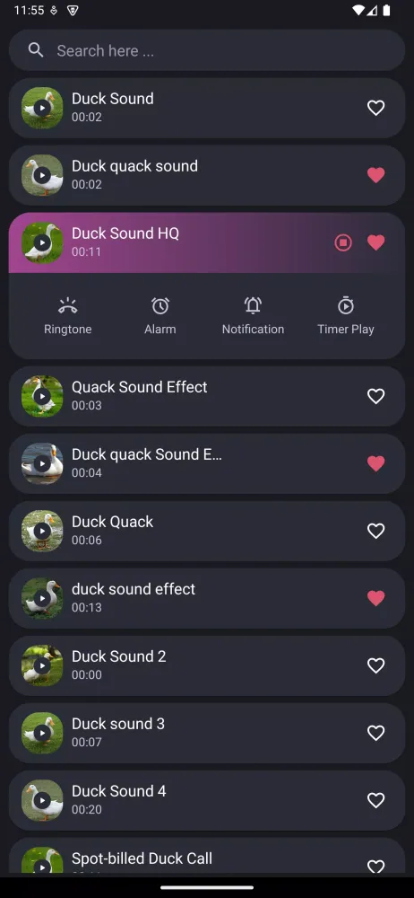 Ảnh chụp màn hình của Duck Sounds
