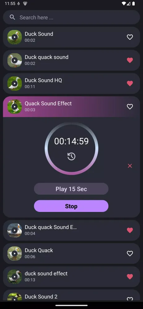 Ảnh chụp màn hình của Duck Sounds