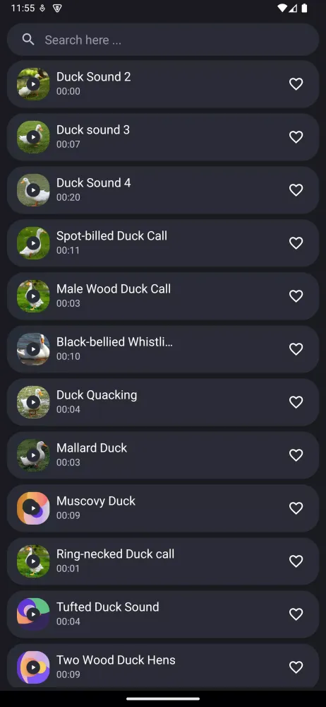 Ảnh chụp màn hình của Duck Sounds