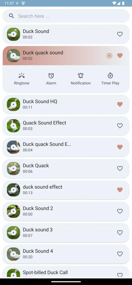 Ảnh chụp màn hình của Duck Sounds