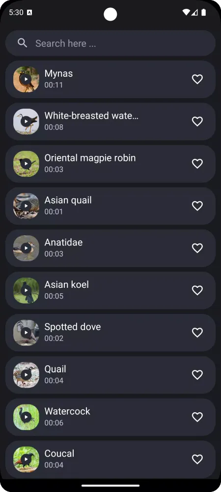 Thai Bird Sounds Ekran Görüntüleri