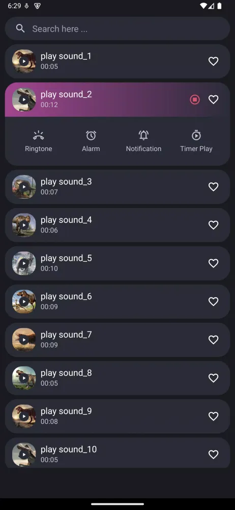Capturas de tela do Dinosaur Sounds