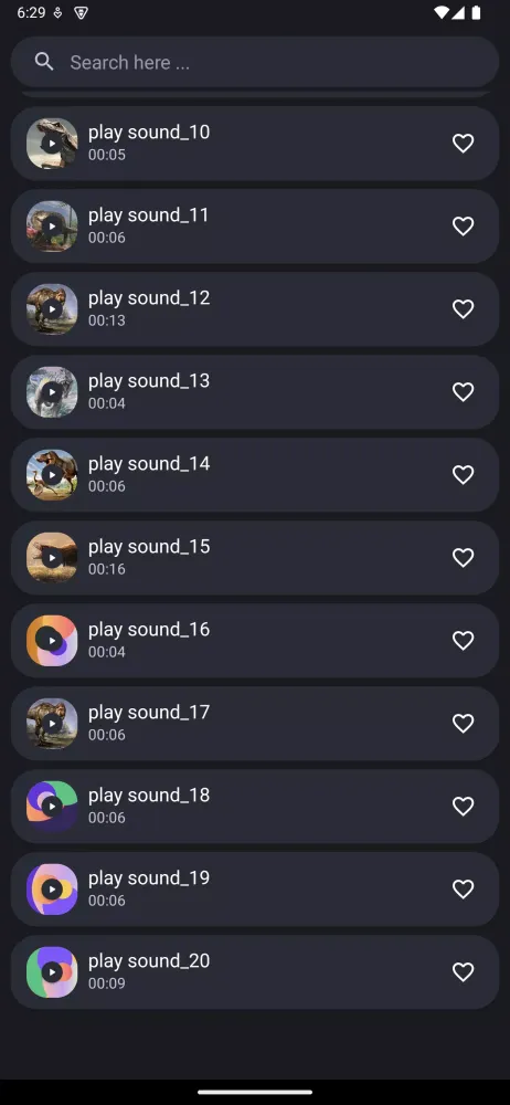 Capturas de tela do Dinosaur Sounds