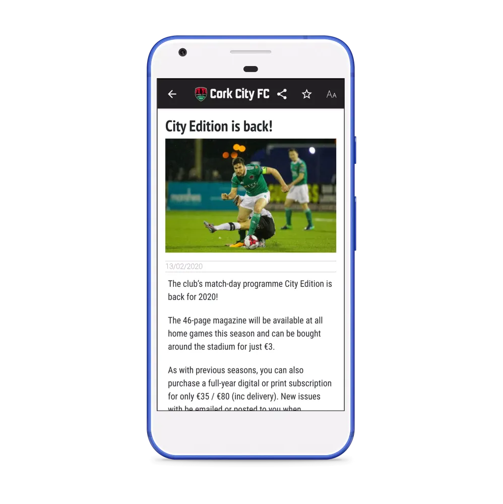 Screenshot di Cork City FC