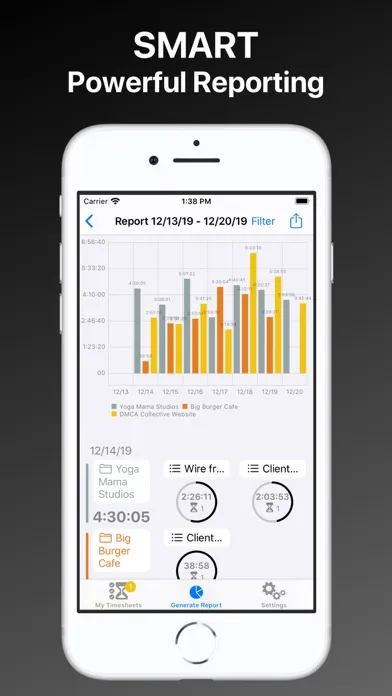 Capturas de pantalla de My Timesheets - Logs & Reports