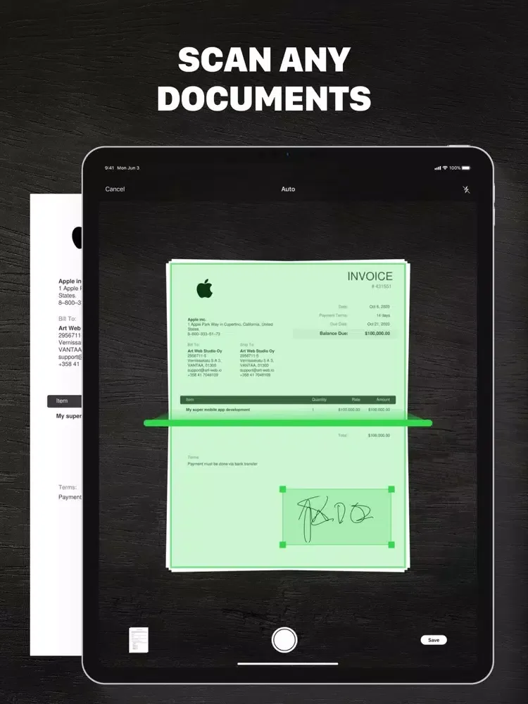 Scanly - PDF Scanner & Signer iPad 应用截图