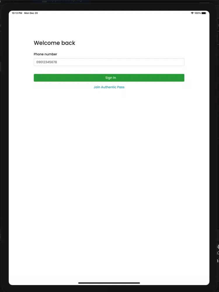 Captures d'écran de Authentic Pass iPad