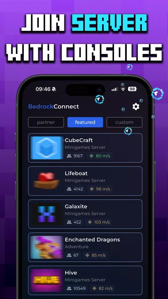 Ảnh chụp màn hình của BedrockConnect