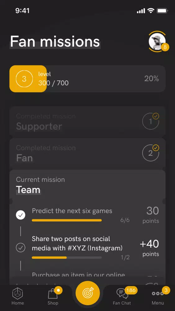 Capturas de tela do BIG Fan App