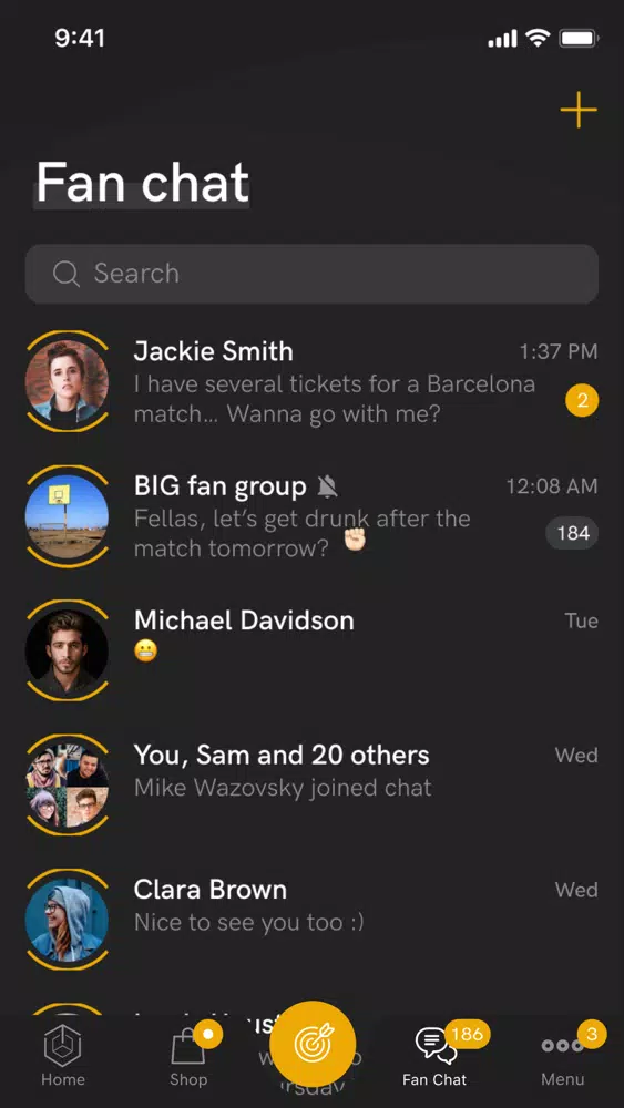 Capturas de tela do BIG Fan App