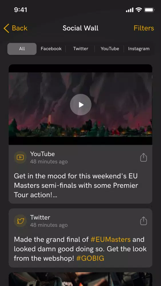 Capturas de tela do BIG Fan App