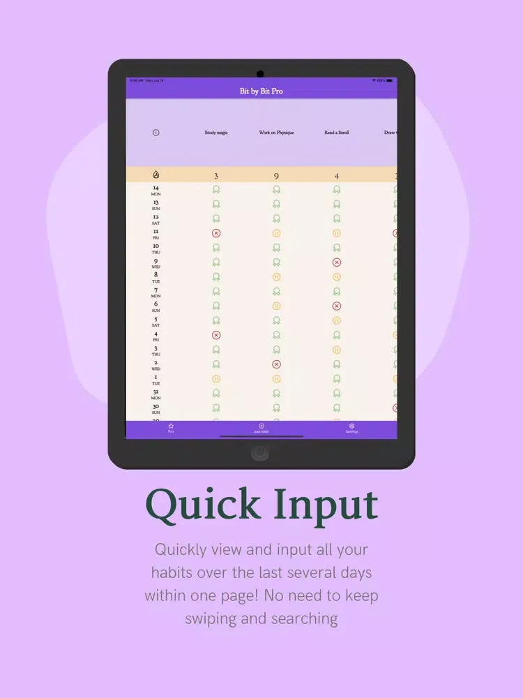 Bit by Bit: Habit Tracking iPad  स्क्रीनशॉट