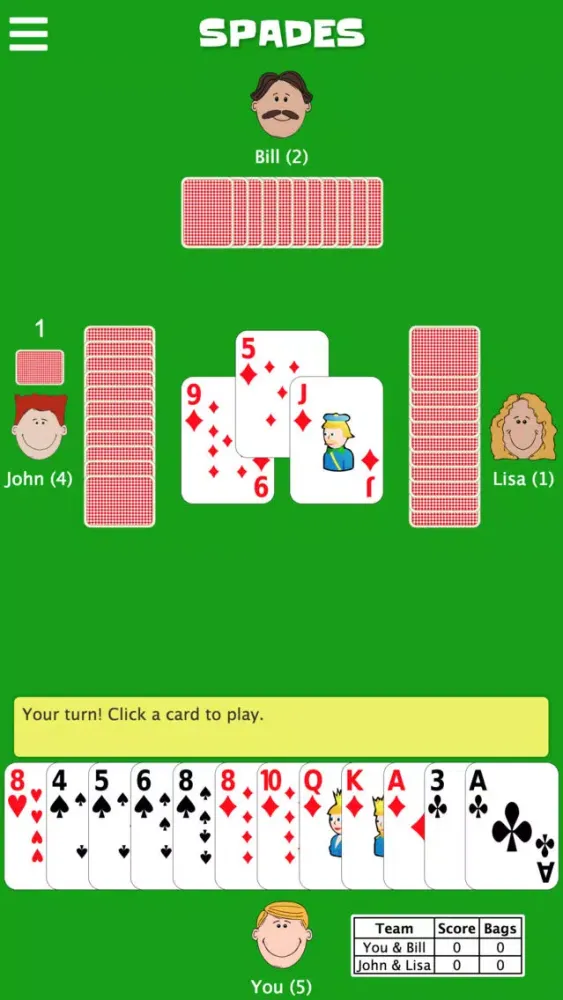 Spades - CardGames.io سکرین شاٹس