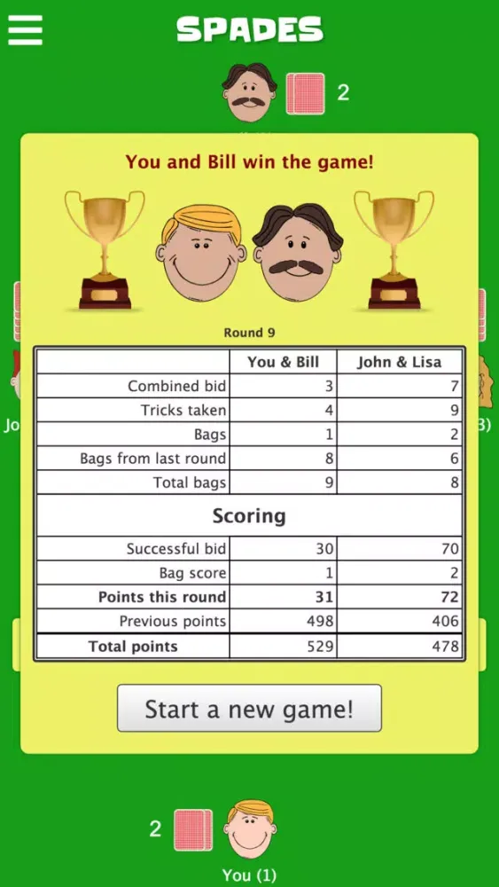 Spades - CardGames.io سکرین شاٹس
