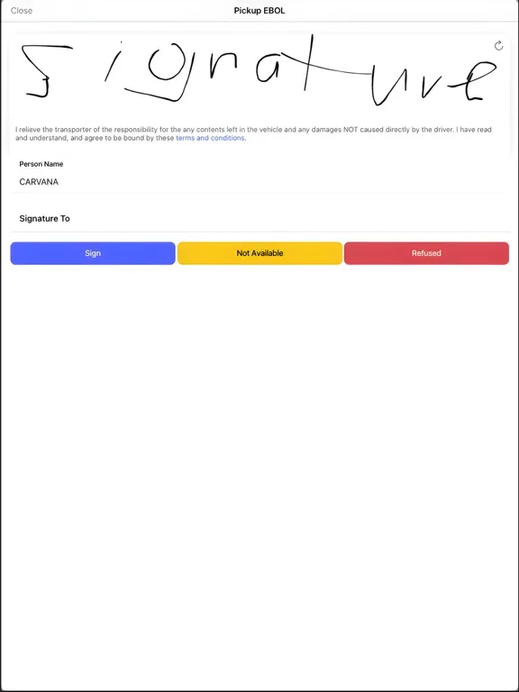 CarShipIO Driver EBOL EPOD iPad 应用截图