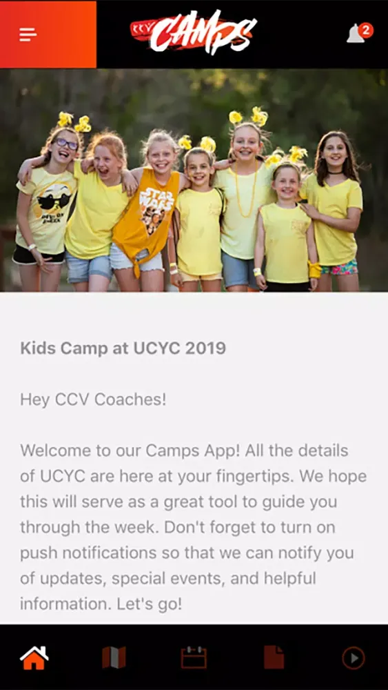 Tangkapan layar CCV Camps App