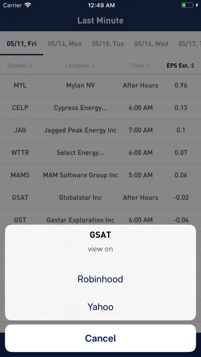 LastMinute - Earnings Calendar スクリーンショット