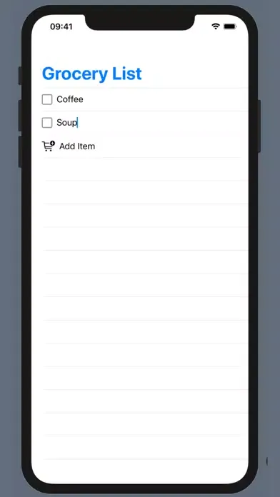 Tangkapan skrin Cela Grocery List