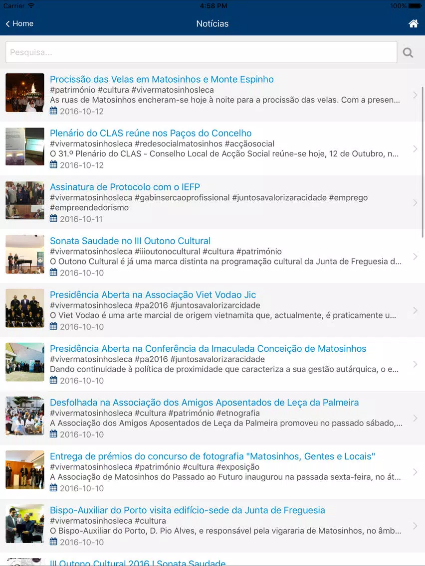 Tangkapan skrin Matosinhos - Leça da Palmeira iPad 