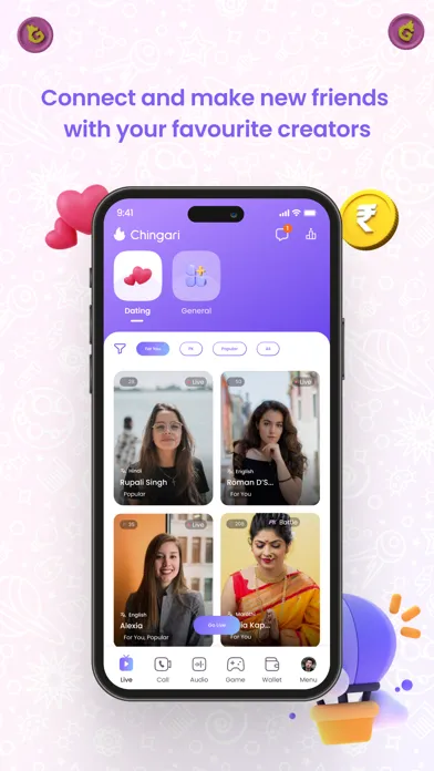 Chingari : Live conversations سکرین شاٹس