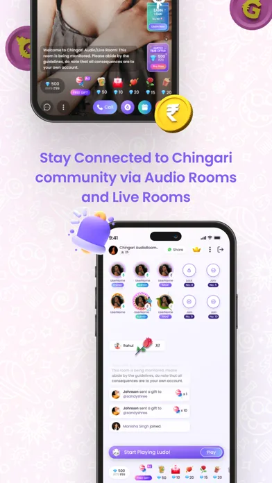 Chingari : Live conversations سکرین شاٹس