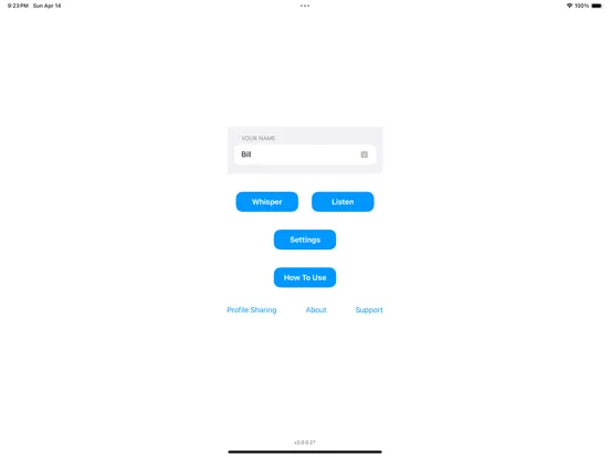 Ảnh chụp màn hình của Whisper - talk without voice iPad 